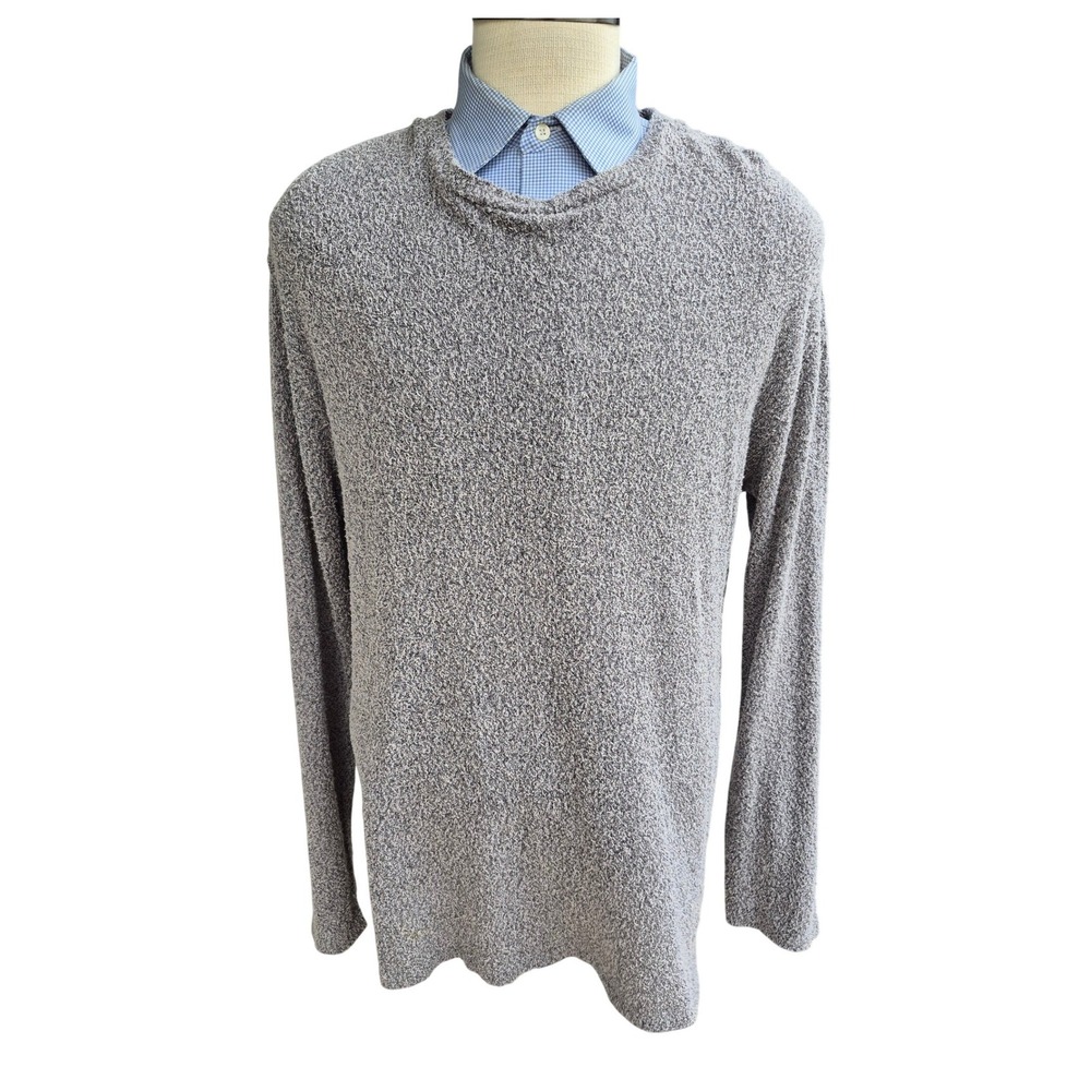 John Elliot Japan Mens Grey Knit Crewneck Sweater Textured Pullover Sz 4 / XL
